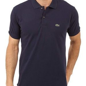 Lacoste pique polo shirt/ navy blue